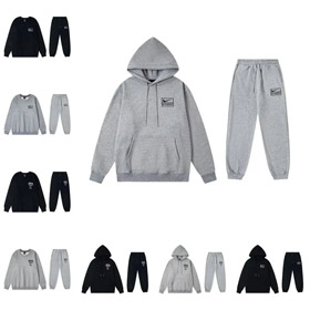 Nike x Stussy Joint Solid Color Casual Pullover Hooded Sweatshirt-4443  